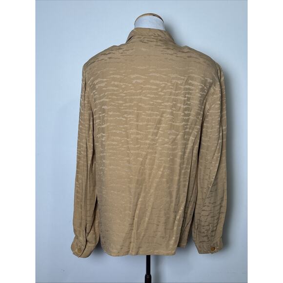 Carlisle Vintage Silk Blouse Size 12 Textured Animal Print Luxury Designer - Picture 2 of 9